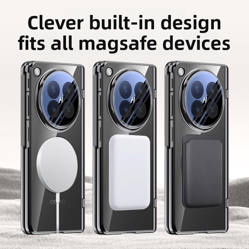 For OPPO Find N6 Case Hard Transparent Magnetic Wireless Charging Hinge Film Protective Back Cover For OPPO Find N6 Phone Shell