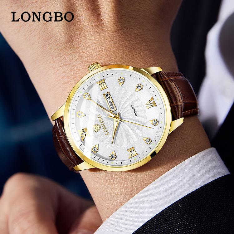 Longbo Men's Waterproof Quartz Couple Watch - Simple Casual Design