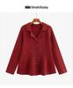 Plus Size Elegant Suit Collar Xiang Style Jacket Winter Knit Cardigan for Women