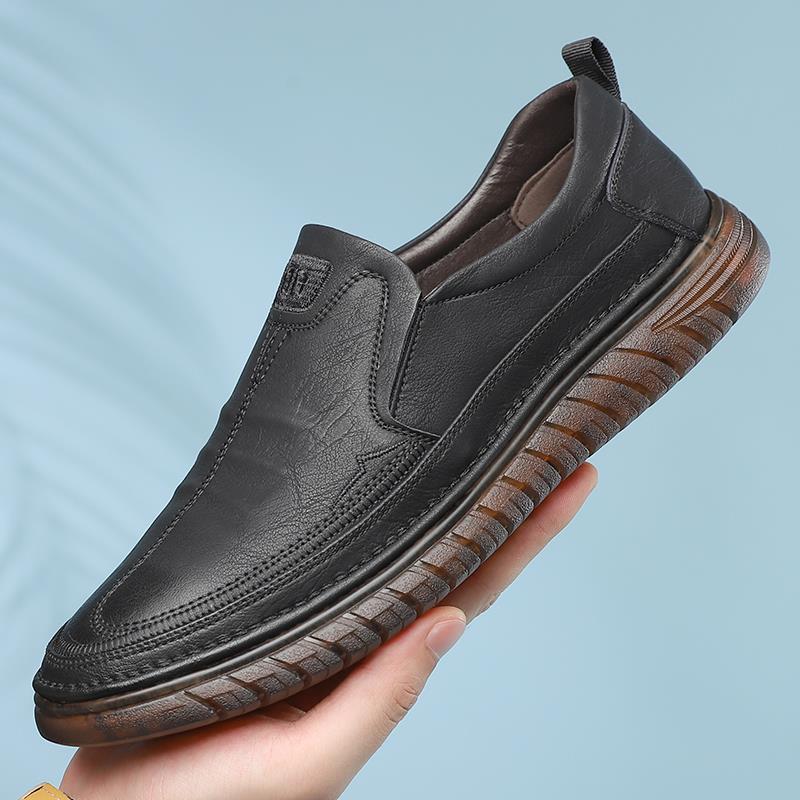 Hand Sewn Oxford Soft Soled Genuine Leather Men's Shoes Breathable Casual Leather Slio On Shoes In Spring Autumn Loafers D08
