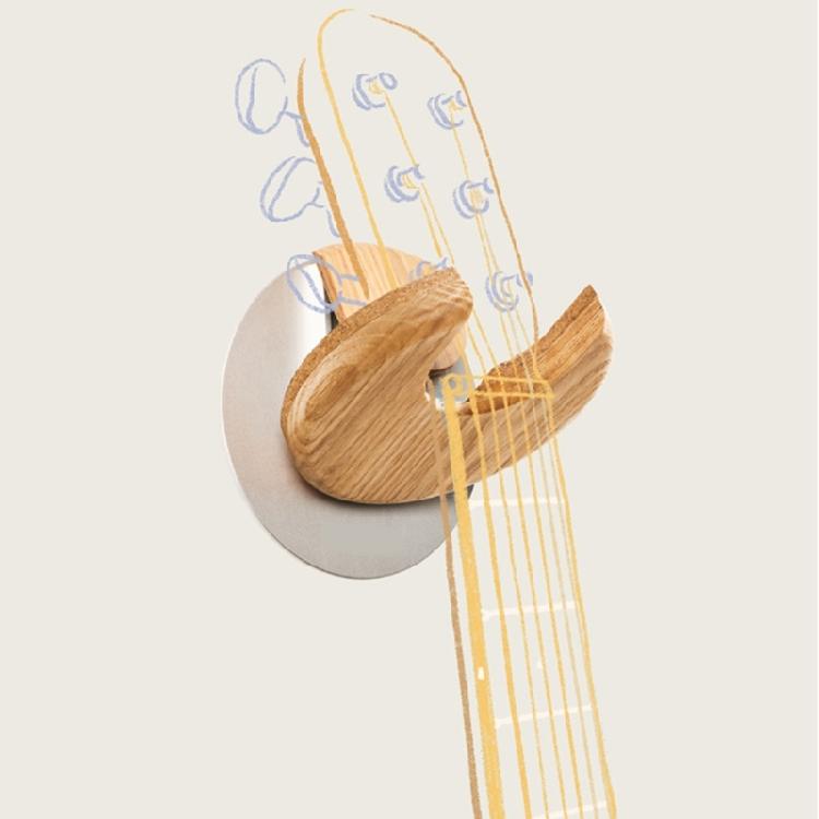 Multipurpose Wooden Wall Hook For Musical Instruments Modern Home Decoration Effortlessly Installation Clutter