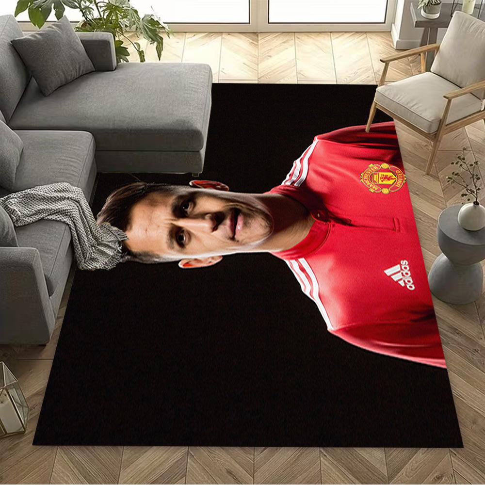Manchester Player Portrait Carpet Design for Dormitory Dining Room Playrooms Game Room Antislip Carpet Office home decor
