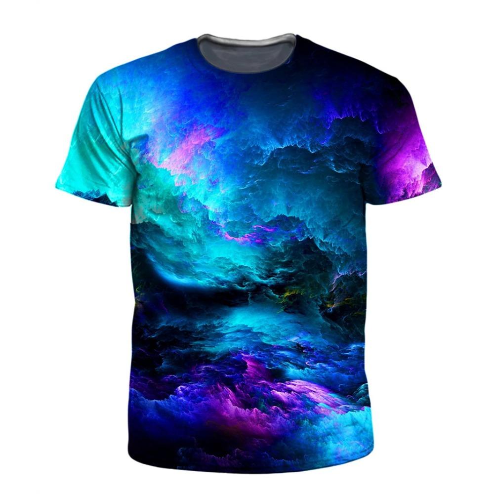 Men's T-Shirts 3D Print Colorful Pattern Round Neck T-Shirts Casual for Men Women Tops Oversized Fashion Kids Tees Clothing