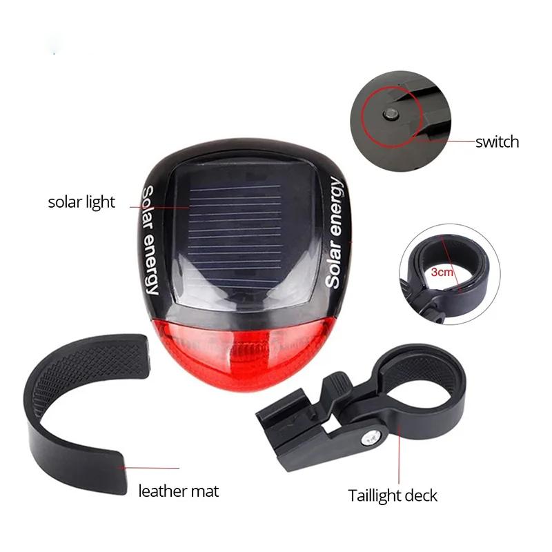 LED Solarbetriebenes Fahrradrücklicht Radfahren Sicherheit Rückleuchte Nachtfahrwarnung Rücklichter Power Bike Rückleuchte