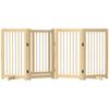 Dog Gate, Freestanding, Foldable, Door & Feet, Wood Frame, 220x36x91cm