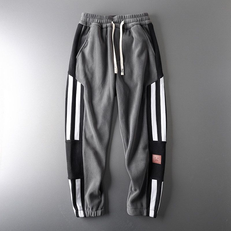 Heavy Winter Foreign Trade Original Tail Fleece Sports Pants Dark gray M