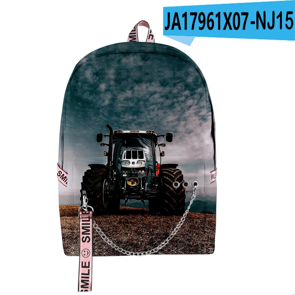 Klassiek Cool Spel Tractor Patroon Student Schooltassen Unisex 3D Print Oxford Waterdichte Notitieboek multifunctionele Reizen Rugzakken