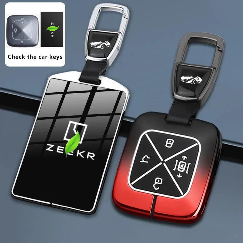 For Zeekr 7X 001 X Mix 007 009 Zinc Alloy Car Key Case Remote Protection Cover Luminous Shell Card Keychain Ring Holder Keyfob