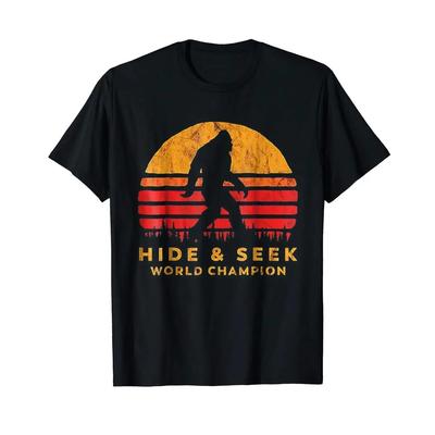 Hot Sale Hide And Seek World Champion Vintage Bigfoot T-Shirt 100% Cotton O-Neck Short Sleeve Casual Mens T-shirt Size S-3XL