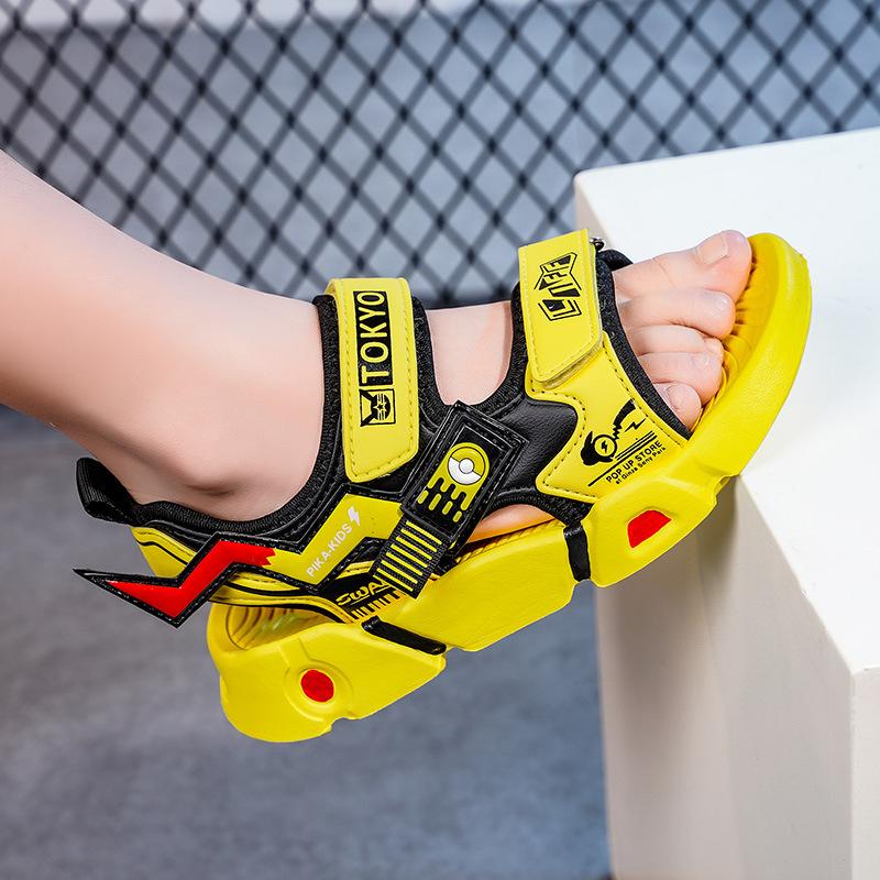 Children's Sandals 2025 Summer New Sports Sandals Primary School Students Middle School Boys Non-slip Deodorant Beach Shoes