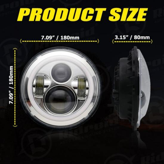 7" inch LED Headlight For Triumph Bonneville T100 T120 Thruxton 900 1200 TFC RS