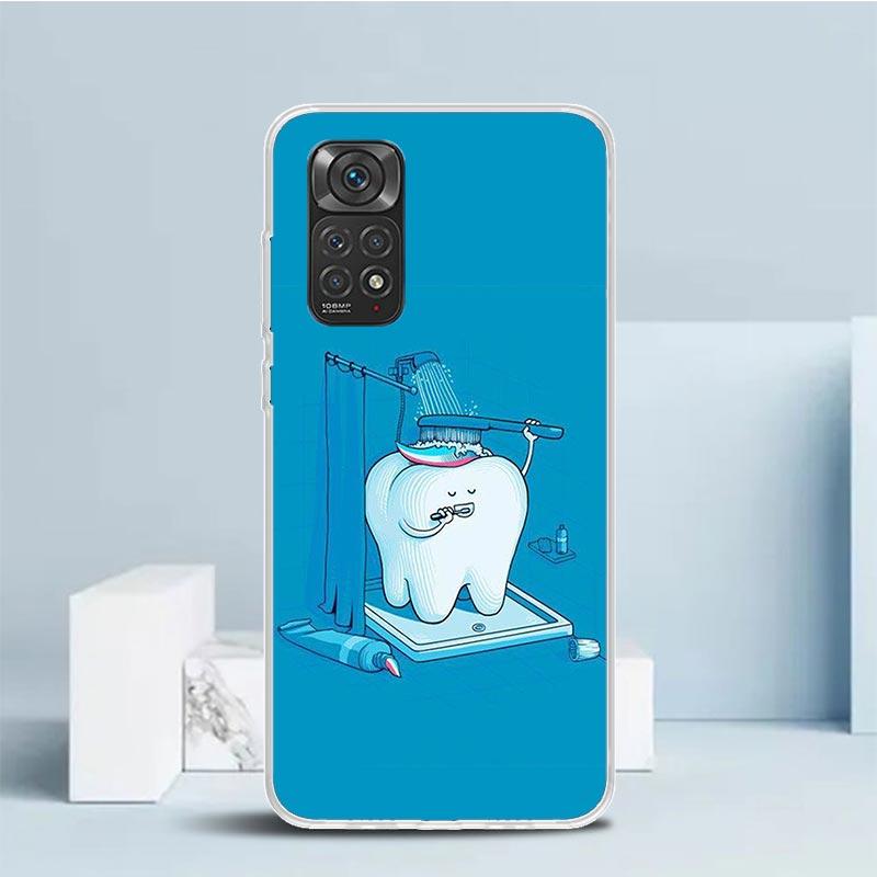 Wisdom Teeth Dentist Tooth Phone Case For Xiaomi Redmi Note 15 14 14S 13 12S 12 Pro Plus 11S 11 11T 11E 10S 10 + Soft TPU Back C