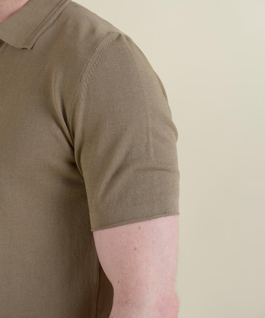 PANICALE Sabia Herringbone Short Sleeve Polo Knit
