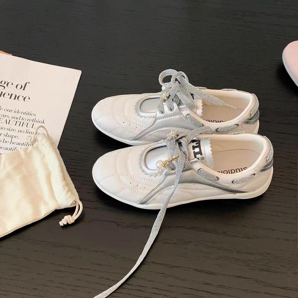 Thick-soled heightening sports style Mary Jane shoes new color matching casual shoes women's round head versatile retro lace-up German training shoes