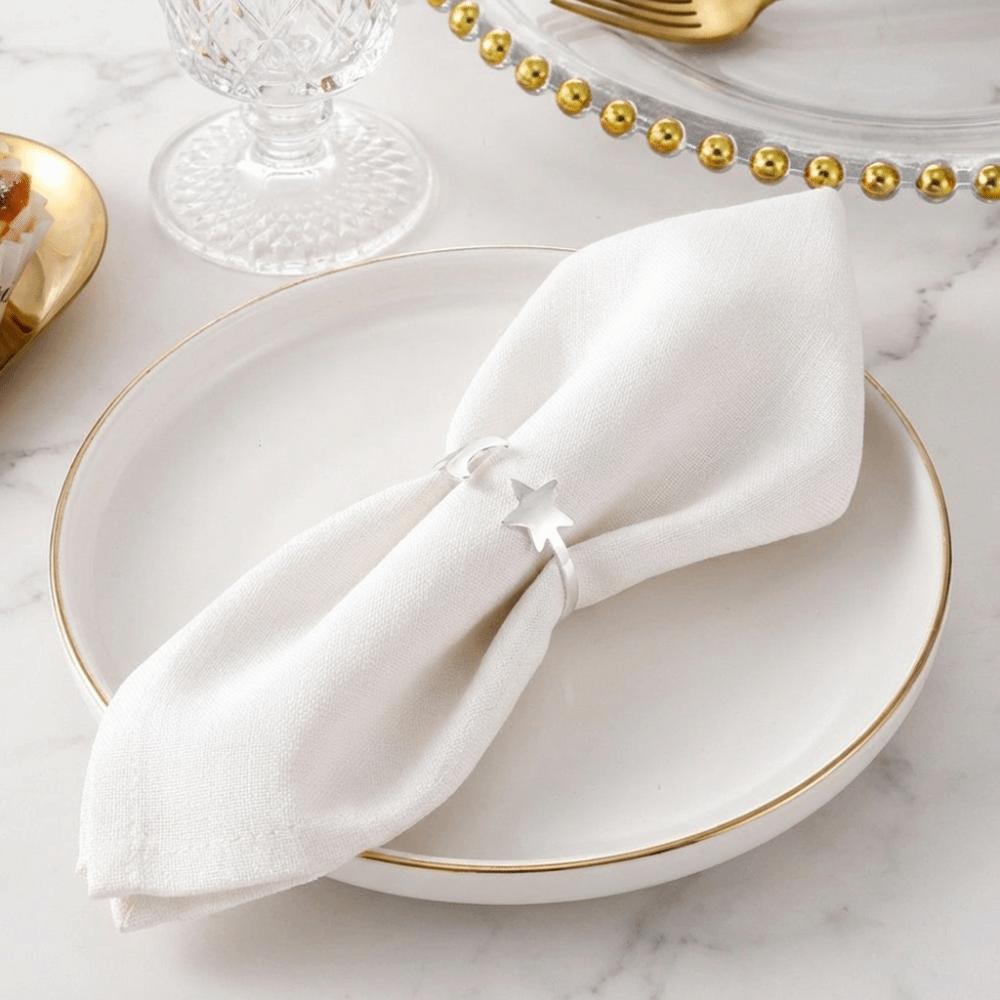 6PCS Modern Star Napkin Buckle Gold/Silver Table Napkin Holder Moon Napkin Rings Table Setting