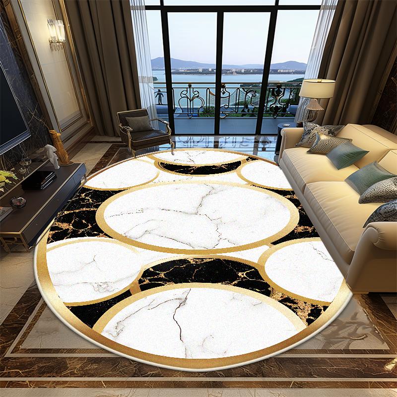 European Style Irregular Shape Living Room Carpet Luxury Decoration Bedroom Soft Large Rugs Office Non-slip Foldable Floor Mat