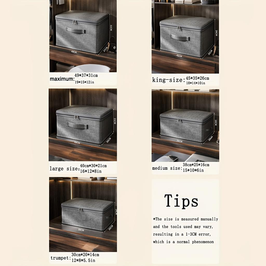 Stackable Foldable Fabric Storage Boxes with Lids and Handles Rigid and Foldable Storage Boxes Clothing Lockers Under-Bed Storag