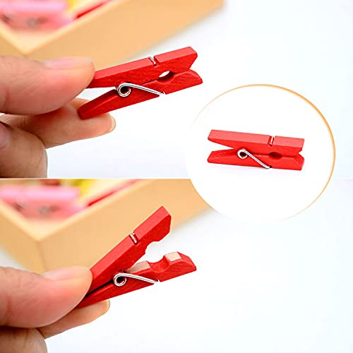 3.5cm Mini Wooden Clips, Laundry Clips, Colorful Photo Clips, Wedding Photo Paper Pegs, Display Clips, Thumb Tacks, Durable Multi-Function for Booths,