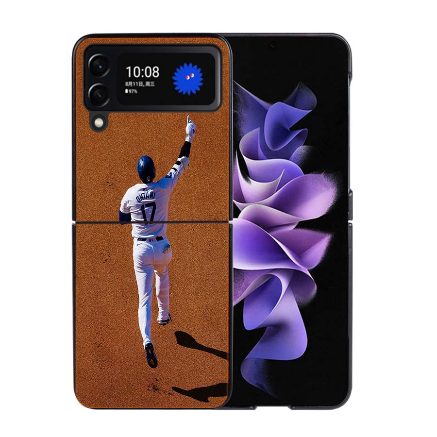 Baseball Player Otani Phone Case For Samsung Z Flip 7 6 5G Galaxy Z Flip4 Z Flip5 Z Flip3 Coque Black Hard PC Shell Protective C