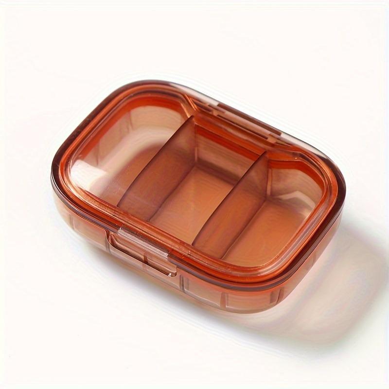 1PC portable mini pill storage box three-cluster dustproof storage box small item storage box оранжевый