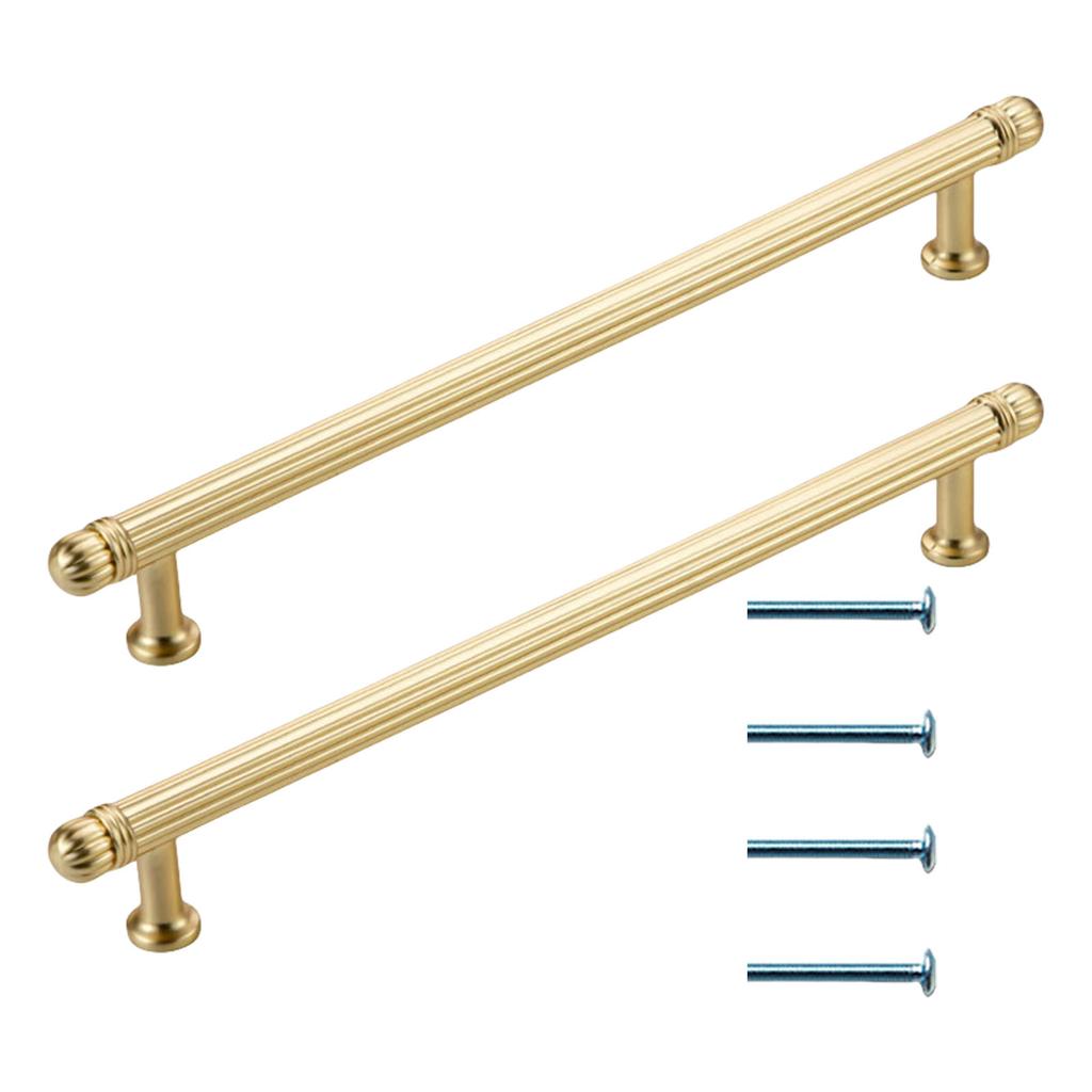 Pack of 2 Practical Brushed Gold Cabinet Handle Zinc Alloy Drawer Pull for Bedroom Bathroom Furniture Daily Use