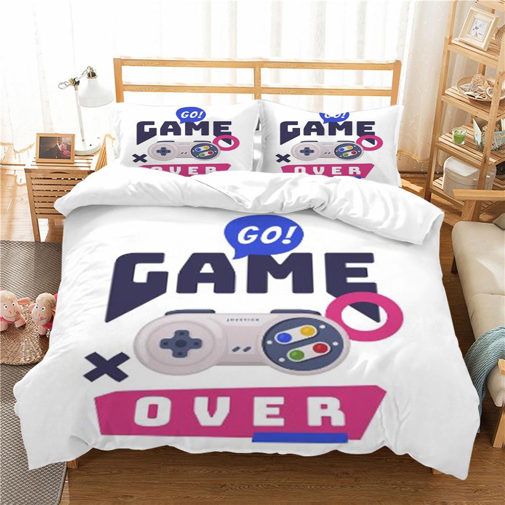 

Комплект пододеяльников с игровой ручкой, комплект постельного белья с 3D принтом, высокое качество, домашнее постельное белье, детское одноместное двуспальное покрывало, комплект постельного белья EU Single 135x200cm