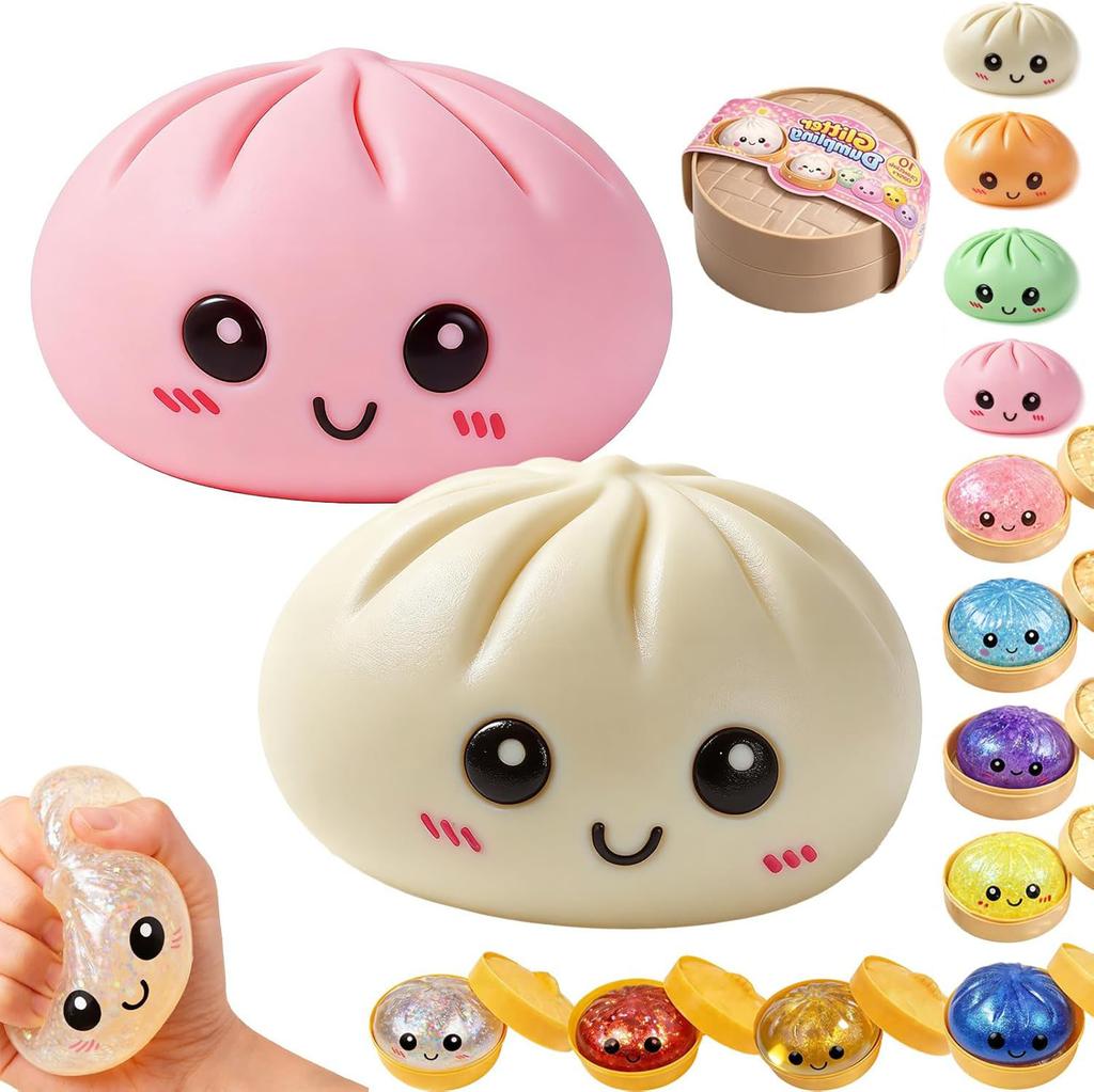 Glitter Pierożek Pierożek Squishy Glitter, Pierożki Squishy Glitter, Fidget Odstresowujący Lęk, Miękka Ciastolina do Ściskania Odstresowująca