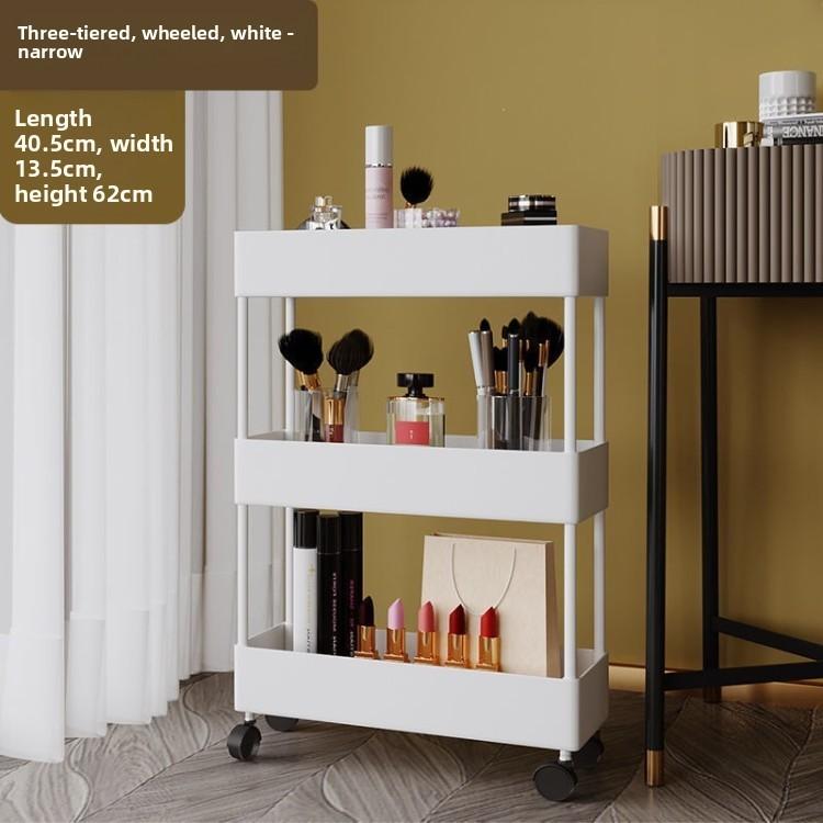 Plastic Multilayer Storage Cart With Wheels For Kitchen Bathroom Organization
