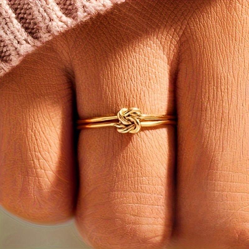 Ladies' Fashionable and Personalized Knot Ring, Creatively Designed, Suitable for Both Men and Women's Daily Casual and Simple Style