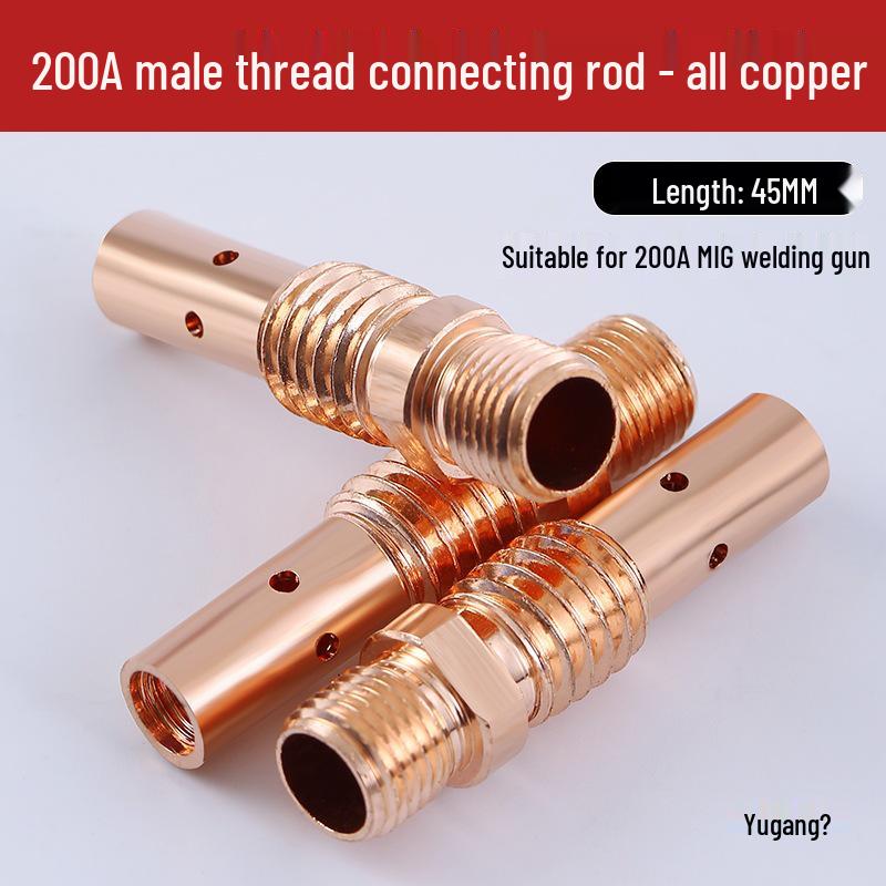 350A/500A MIG-Schweißgerät, Schweißbrenner, 200A Innen-/Außengewinde, Düse und Sitz aus Messing/Kupfer