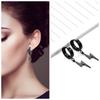 Punk Hip Hop Stainless Steel Hoops Earrings for Women Men Boy Teens With Thunder Lightning Dangle Premium Gothic Jewelry Gifts