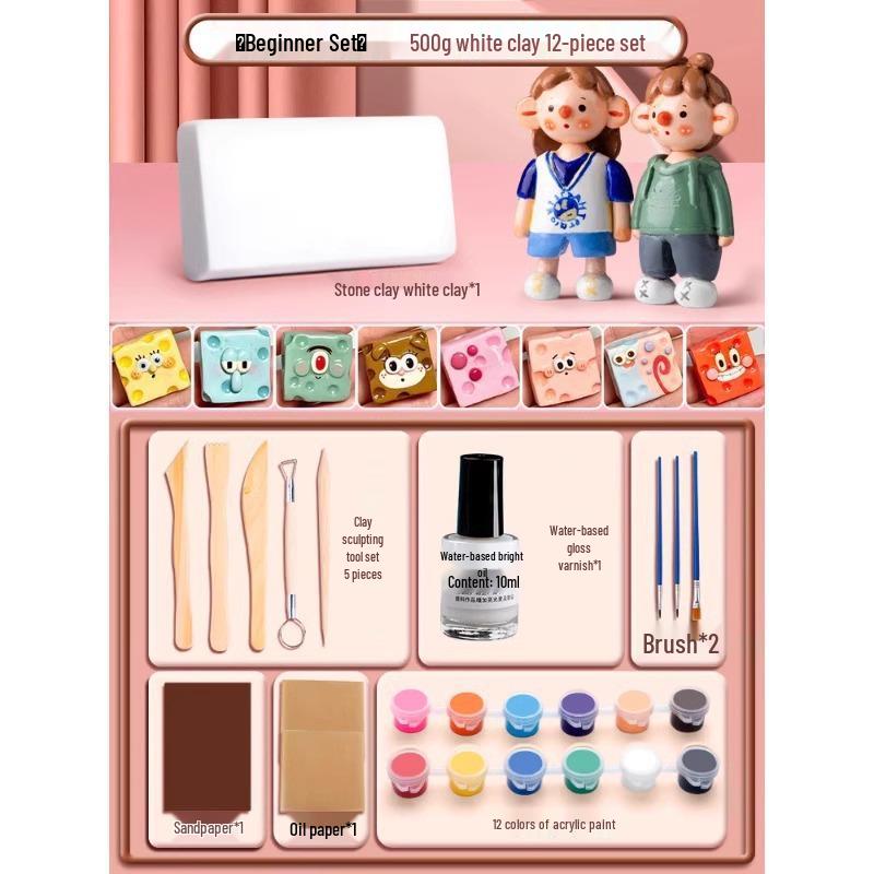 Stone Clay DIY Kit: Lightweight Polymer & Plaster Clay for Handmade Sculptures