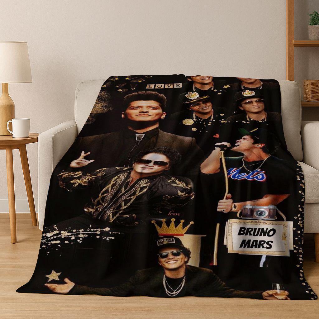3D Bruno Mars Superstar Flanelldecke, kuschelweiche Überwurfdecke für Zuhause, Schlafzimmer, Bett, Sofa, Picknick, Büro, Geschenk für Kinder