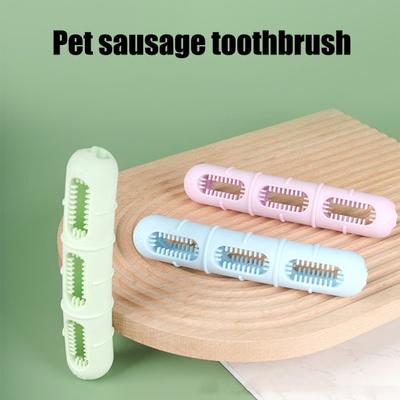 Dog Sausage Chew Toy Dental Health Pet Toy Mental Stimulation Treat Dispenser Interactive Puppy Toy for Aggressive Chewers Small Medium Large Dogs