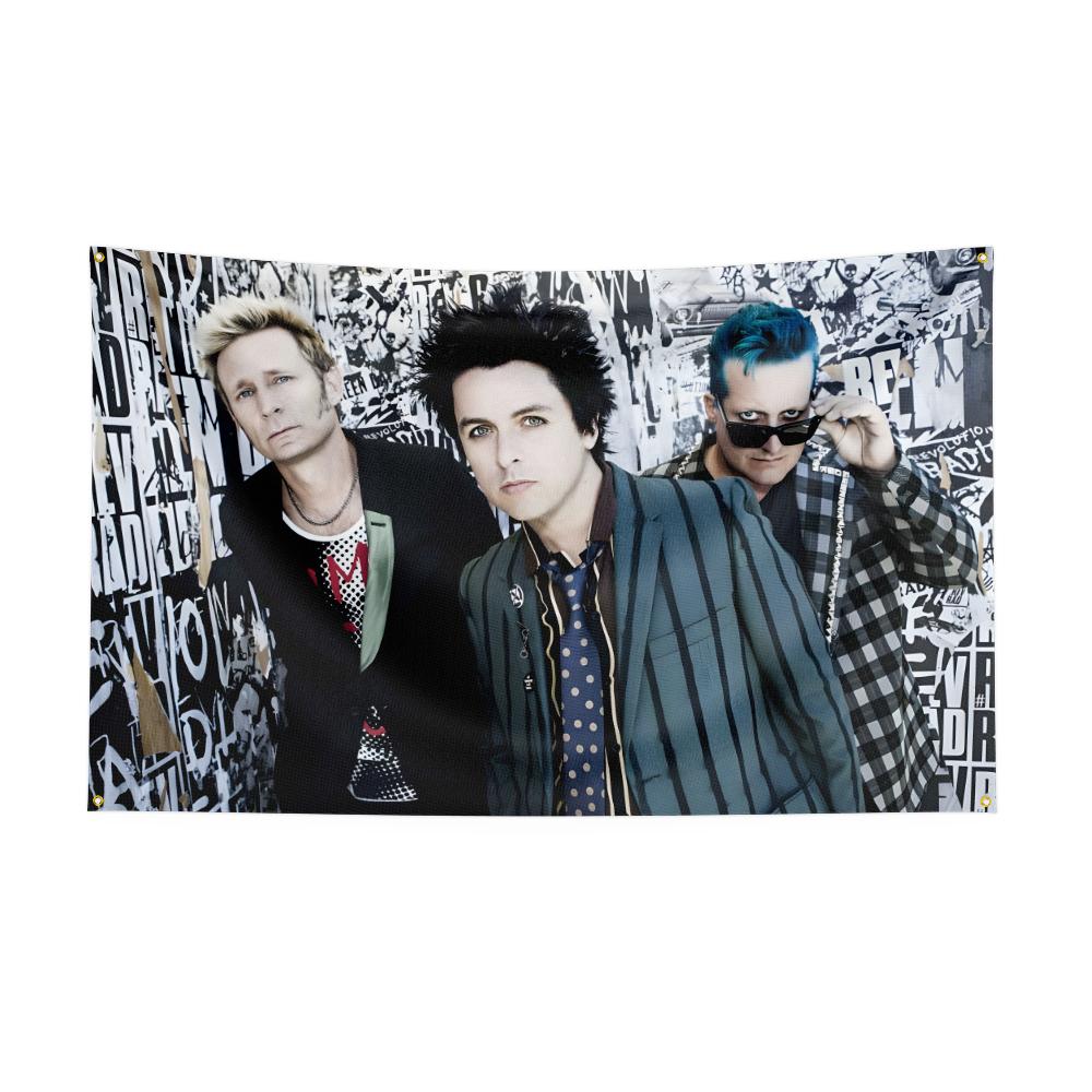 Ggreen Day Flag Rock Music Band Banner Hd Printing Tapestry Exhibition Music Band Fans Garage Decor