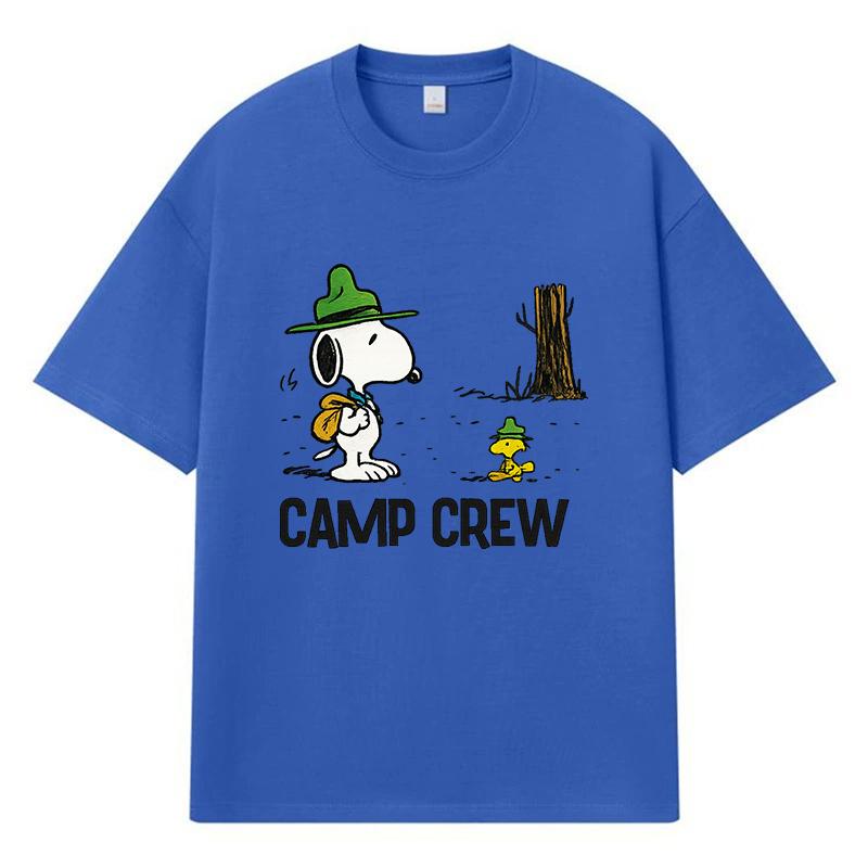 2026 Snoopy And Woodstock Printed Graphic Y2k Harajuku Streetwear 100% Cotton T Shirt Casual Oversized Summer Men T-shirt