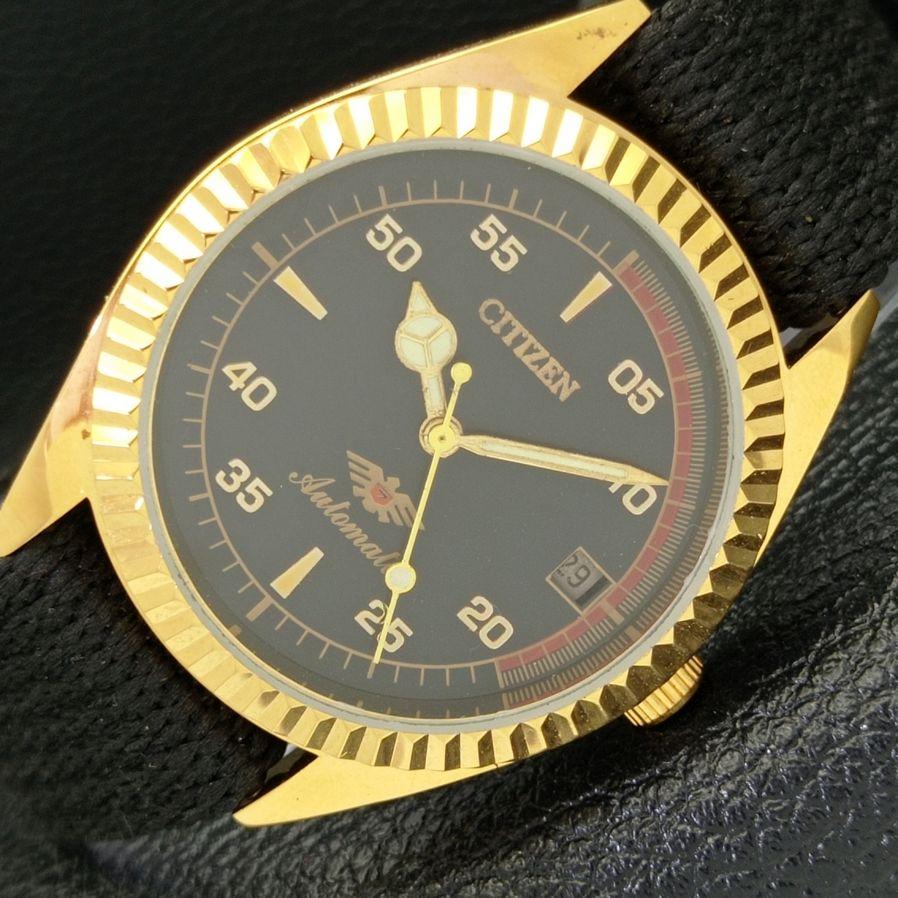 

REFURBISHED CITIZEN AUTOMATIC 8200 JAPAN BLACK DIAL WATCH a425812-2 R1028-a425812