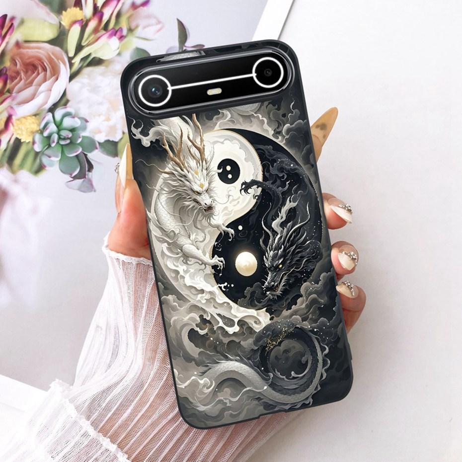 Fashion Cool Design Case For Tecno Pova Slim 5G 2025 Black Silicone Soft Cover For Tecno Pova Slim KM9 Phone Cases