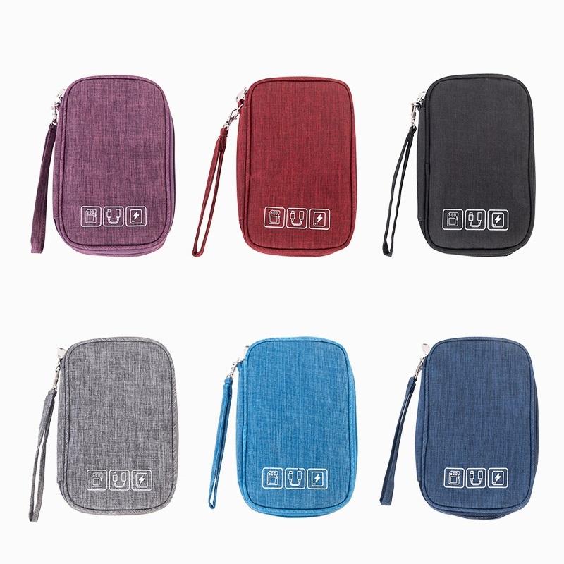 Große Kapazität Aufbewahrungstasche Datenkabel Organizer Tasche mit Griff Mehrere Fächer Reise Zubehör A7517