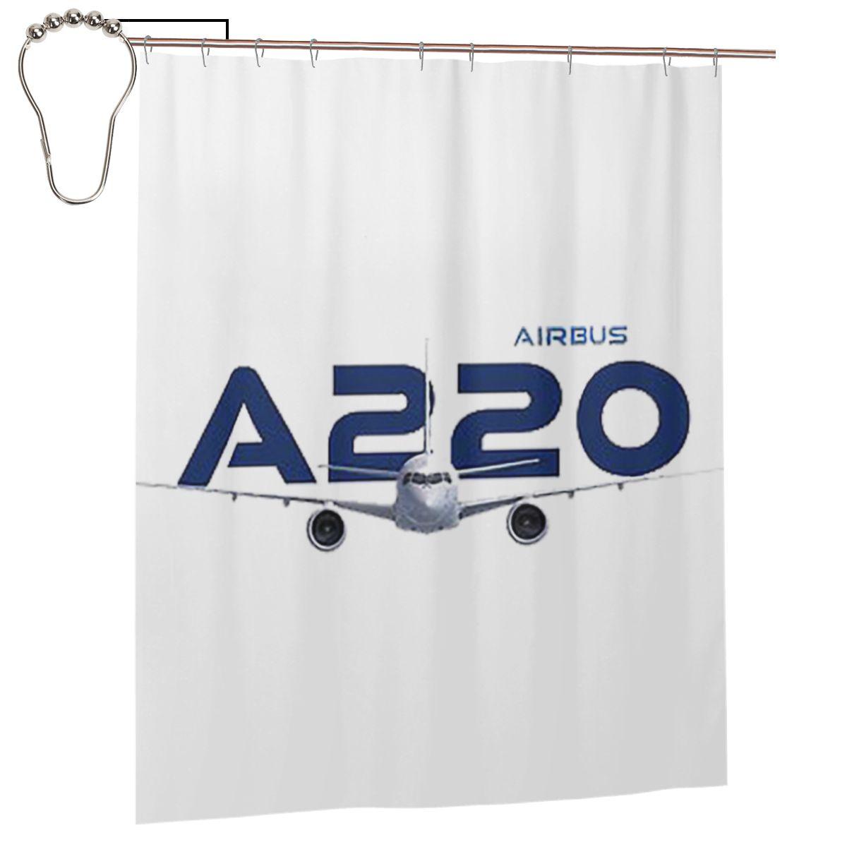

Шторка для душа Airbus A220, полиэстер, водонепроницаемая, с крючками W60H190(CM)-1 Pcs