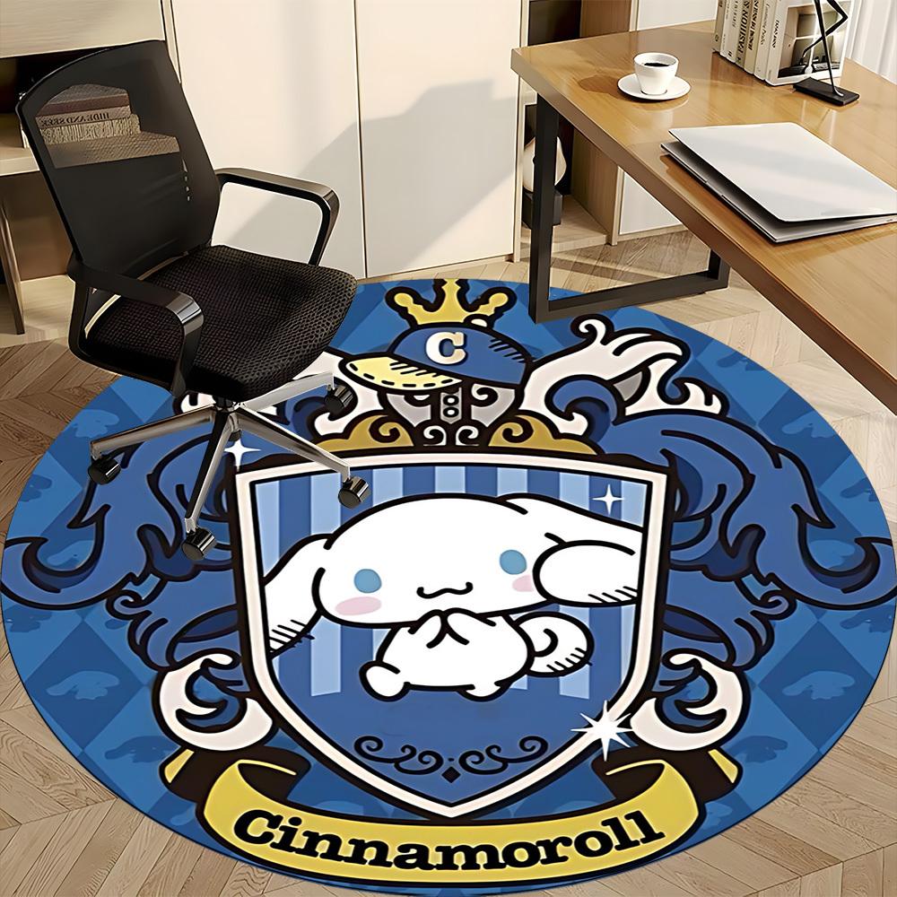 1 Stück Cinnamoroll Stuhlteppich für das Büro, rutschfest, maschinenwaschbarer Teppich für das Büro, Raum-Ferien Dekoration für Weihnachten, Geburtstag Polyester