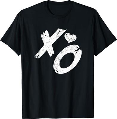 XO Umarmungen und Küsse mit Distressed-Herz Vintage Retro T-Shirt