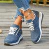 European & American Wedge Heel Fashion Sneakers: Versatile, Plus-Size, Color Block, Thick Sole Casual Shoes for Women