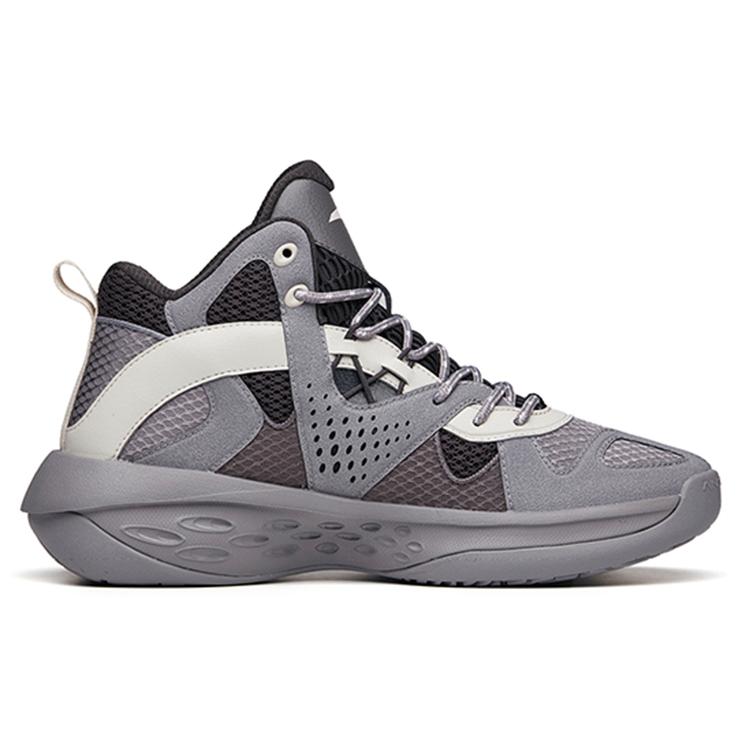 Anta Wind Tunnel 2 Abrasion Resistant Breathable High Top Basketball Shoes Men's Gray 112211620S-2