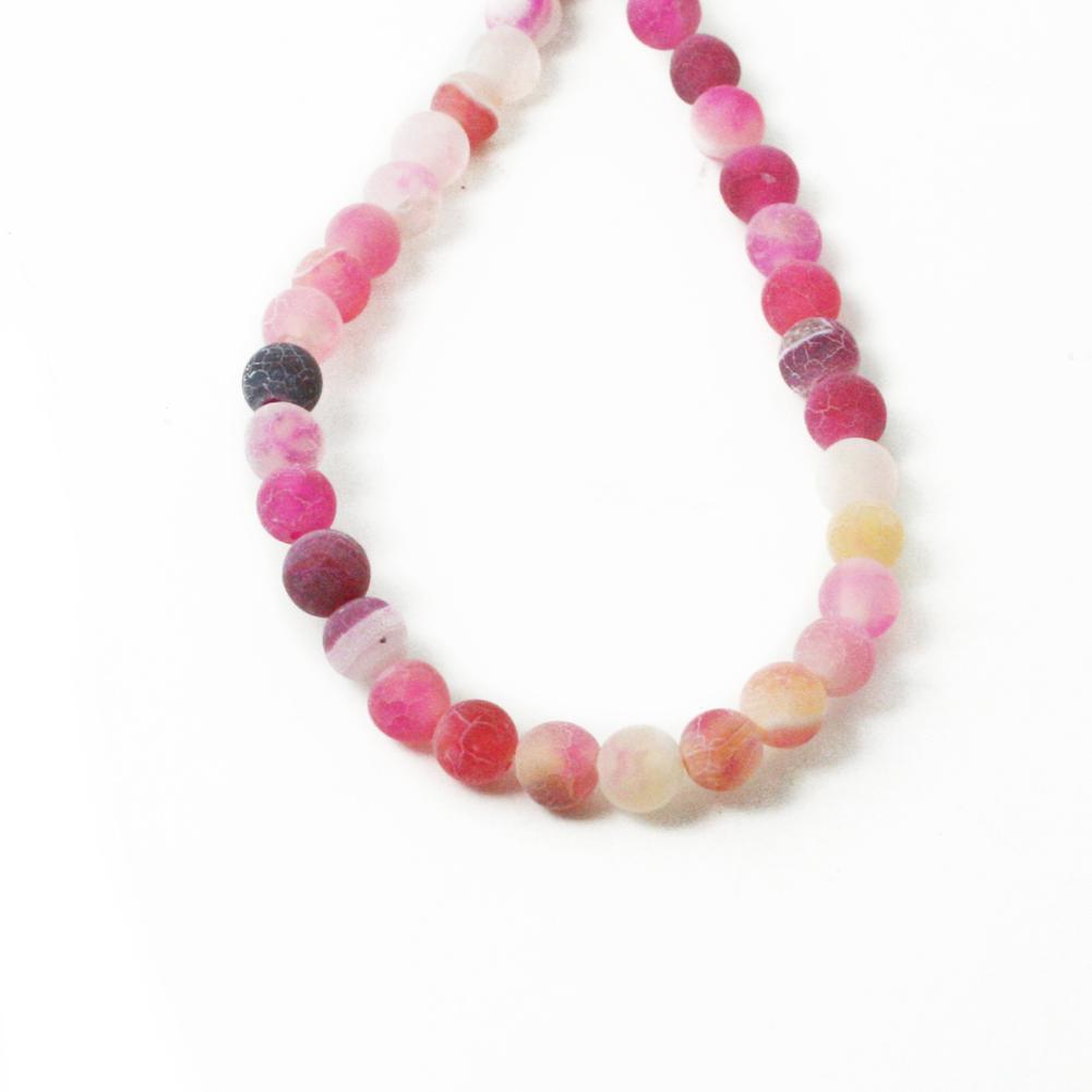 Natural Stone Frost Crab Colorful Carnelian Round Loose Beads 6 8 10 12 14MM For Jewelry Making