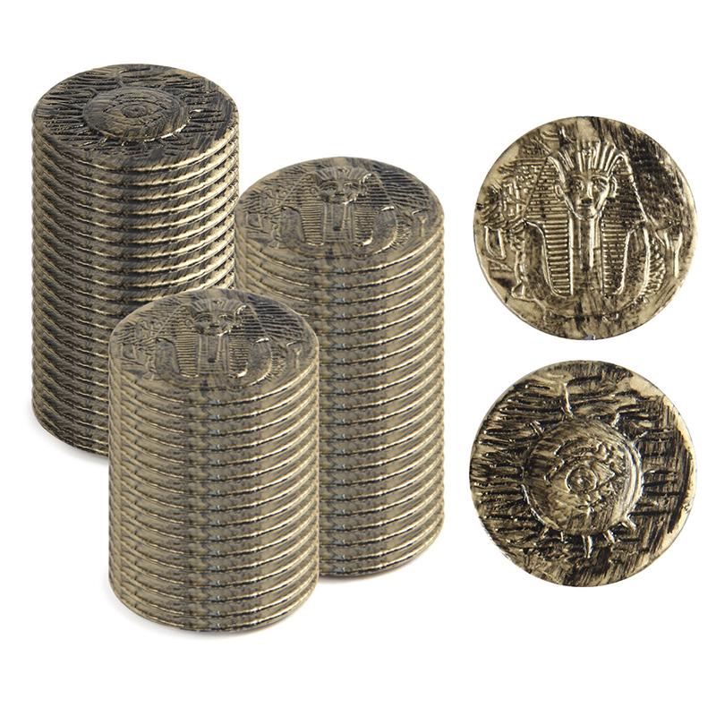 100Pcs Pirate Coin Spanish Doubloon Hunt Treasure Chest Toys Halloween Decorations Bronze Gold Silver Plastic Prop Currency