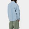 Carhartt WIP Harvey Shirt Jac Washed Button Closure Square Label Denim Jacket Men jackets Light-Blue I033346-01-12
