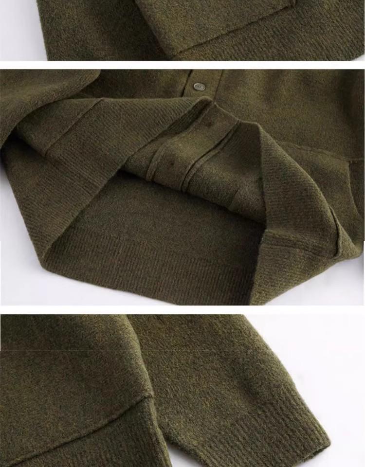 Men's Thick Knit Cardigan - Autumn Winter Solid Color Simple Sweater Coat