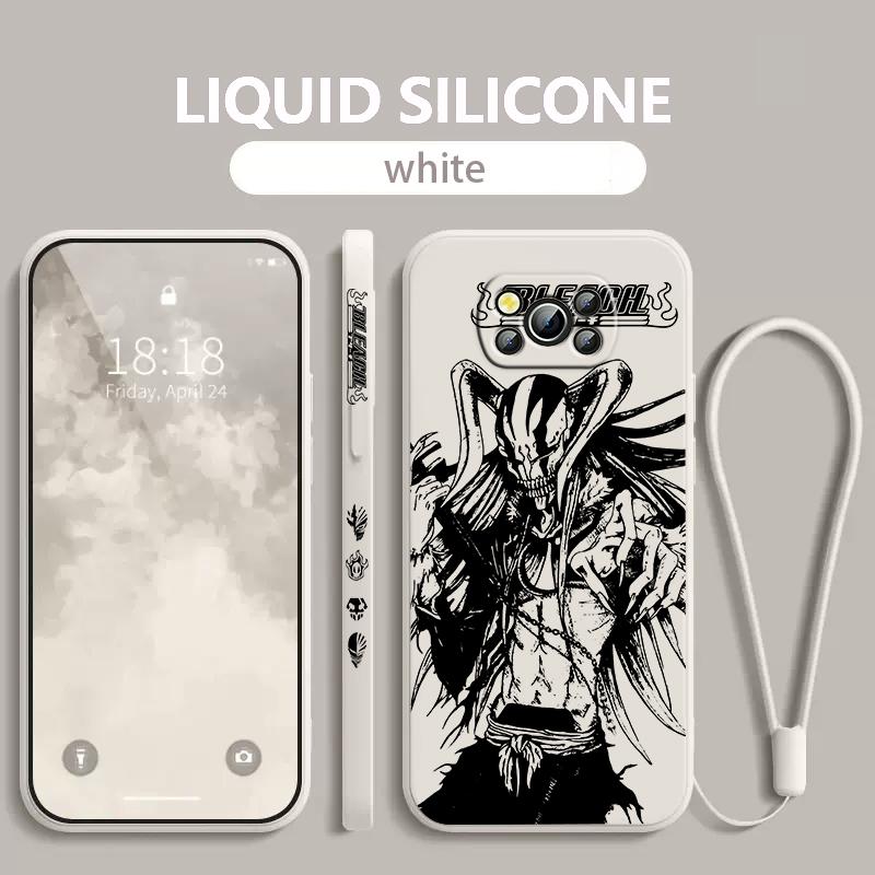 Anime BLEACH Kurosaki Ichigo For Xiaomi Poco Phone Case For X4 X3 F4 F3 NFC M5 M4 M3 GT S Pro 4G 5G Liquid Left Rope Cover
