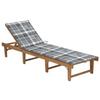 VidaXL Folding Lounge Chair with Cushion Solid Acacia Wood
